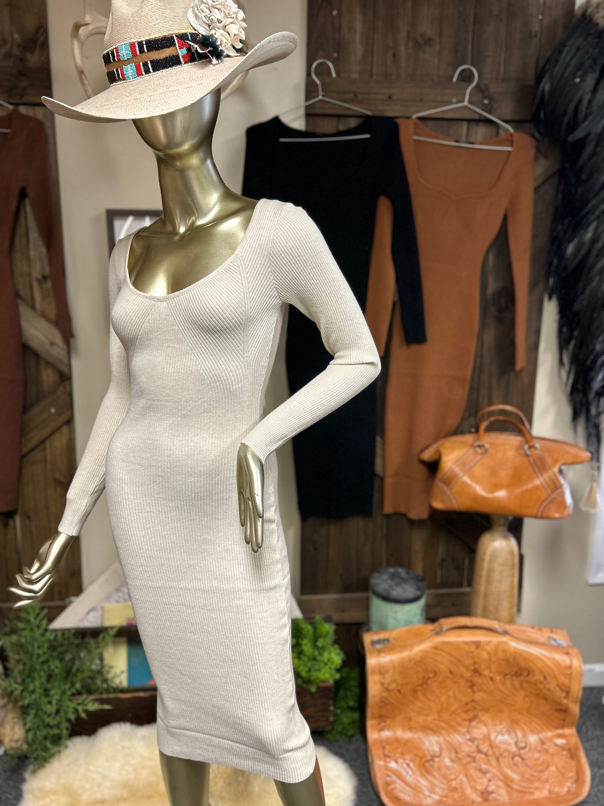 Midi Dress | Long Dress|Ribbed