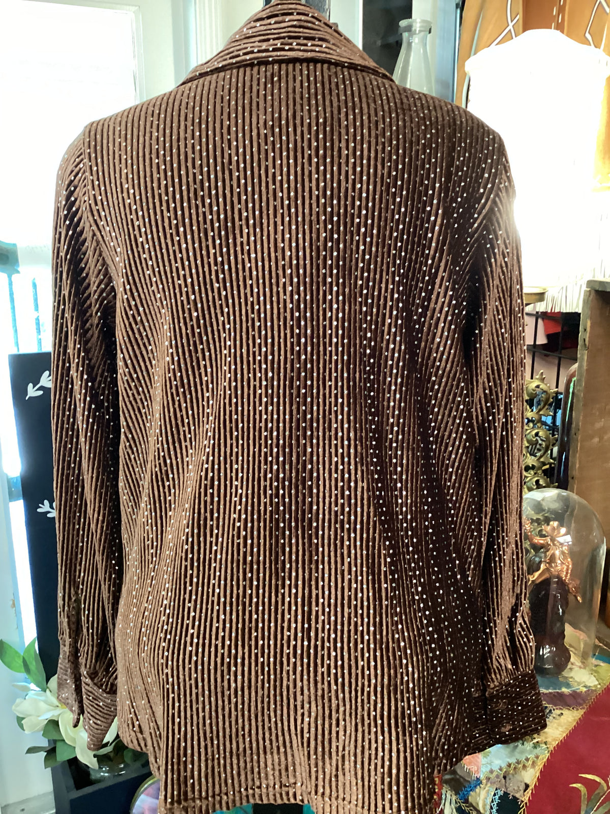 Ladies | Blouse | Button down | Glitz | Brown