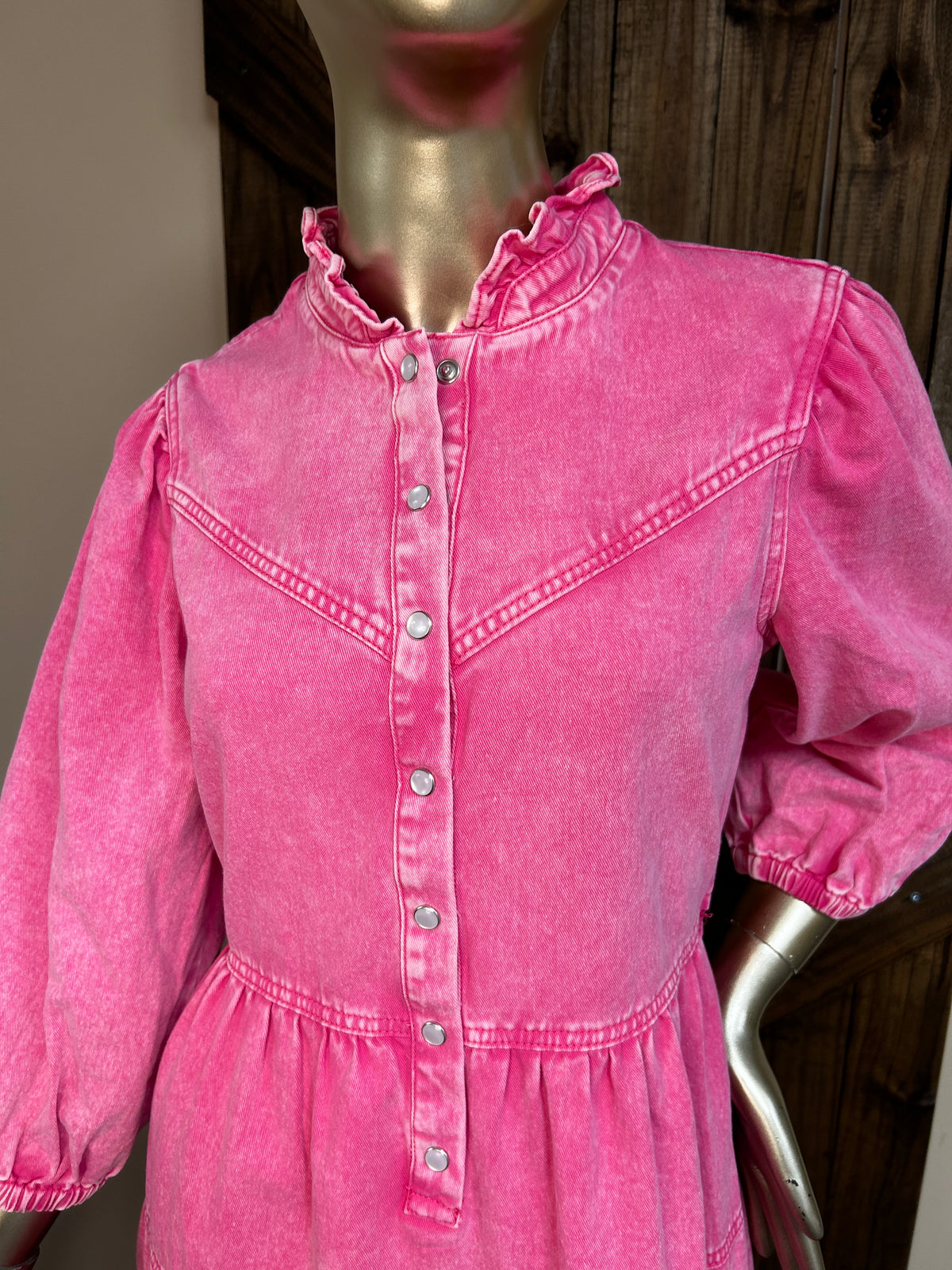 Ladies Dress | Denim |Pink