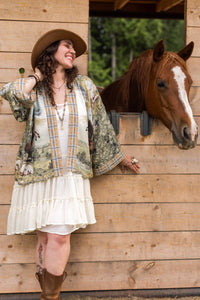 Kimono |Market of Stars |Born to Run Pixie Duster Crop Kimono w/ Horse & Flower Print