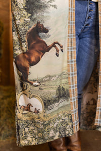 Kimono |Market of Stars |Born to Run Opera Duster Kimono Robe w/ Horse & Flower Print