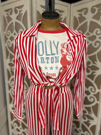 Ladies Blouse |Red Stripe|