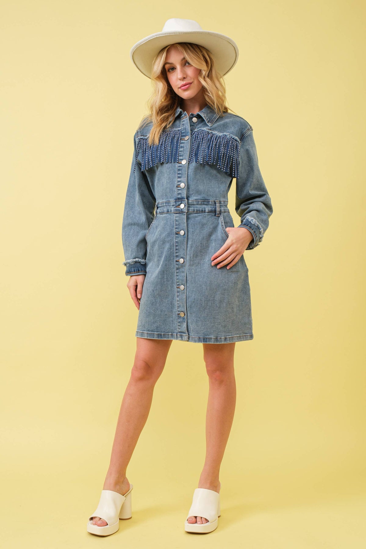 Fringe Western Denim Dress