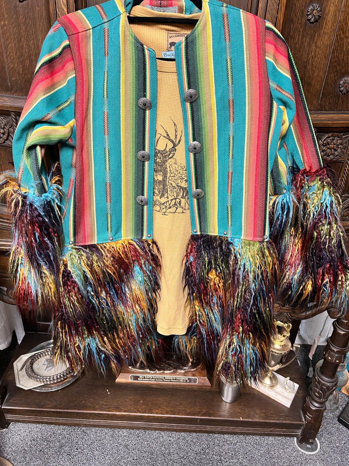 Serape Jacket|Faux Fur
