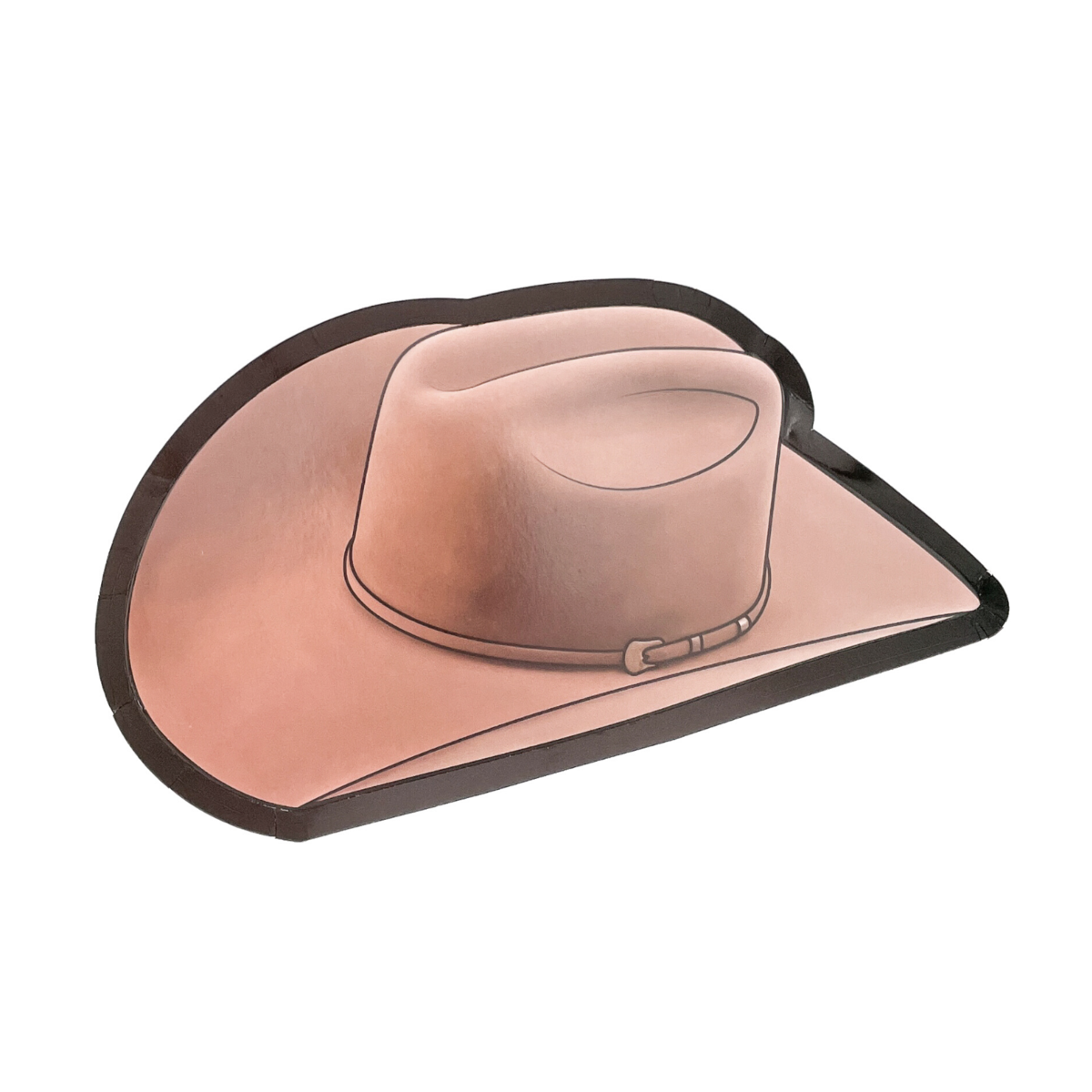 Brown Felt Hat Dessert Plates (S