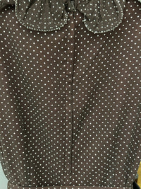 Ladies Dress|Vintage |Brown pin dot ruffle