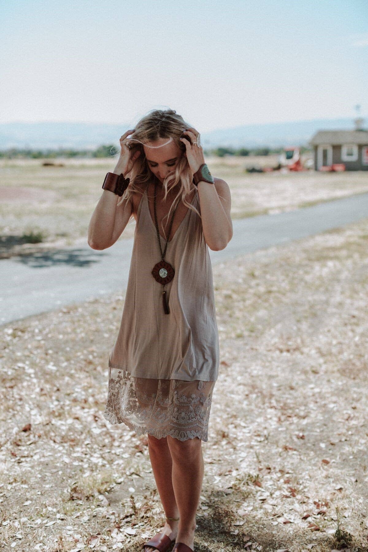 Lace | Slip Dress | Mocha