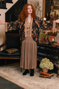 Kimono |Market of Stars|- Heart of Gold Pixie Duster Crop Kimono w/ Sacred Heart