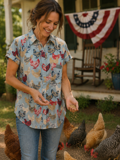 Shirt| The Americana Hen Camp|