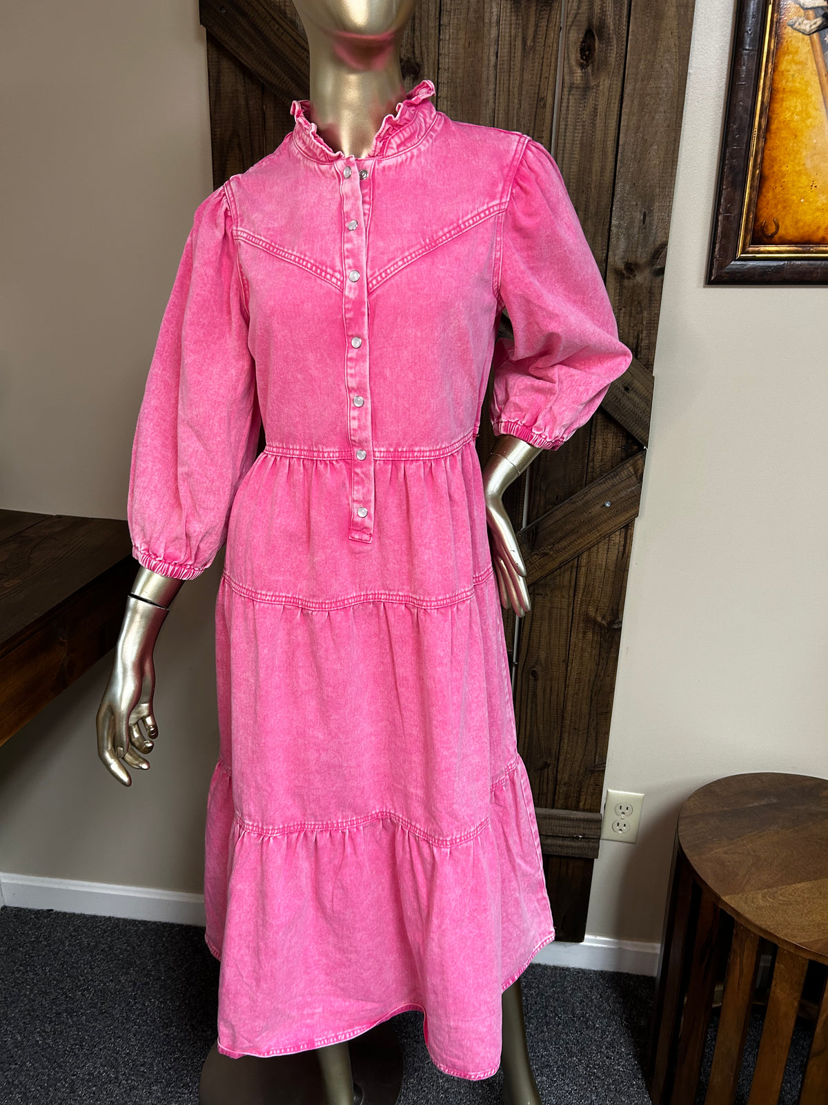 Ladies Dress | Denim |Pink