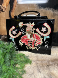 Patent Leather Purse| Bucking Horse