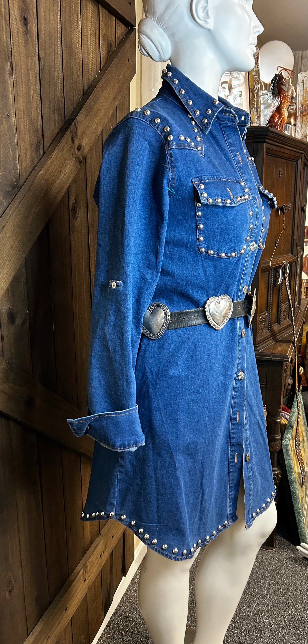 Ladies Dress| Denim| Studs