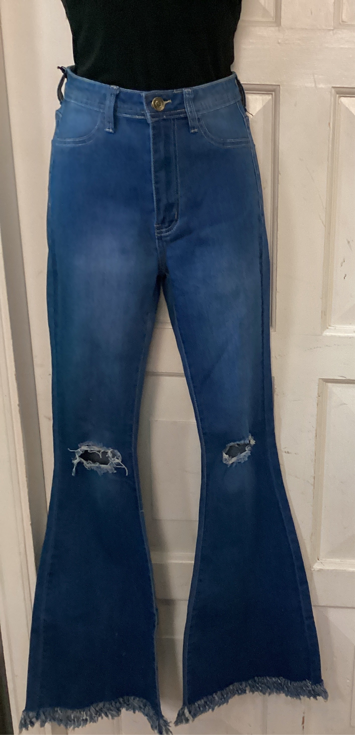 Blue Jeans |Bell Bottom | distressed |Ladies