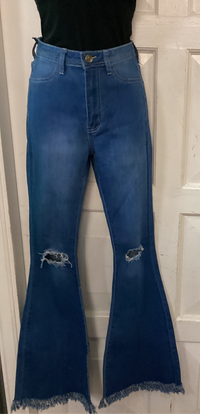 Blue Jeans |Bell Bottom | distressed |Ladies