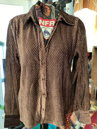 Ladies | Blouse | Button down | Glitz | Brown