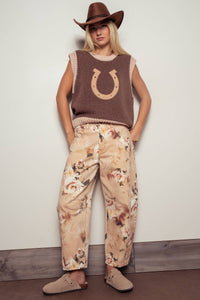 Horseshoe | Crochet | Ribbed | Sweater Vest|  Brown