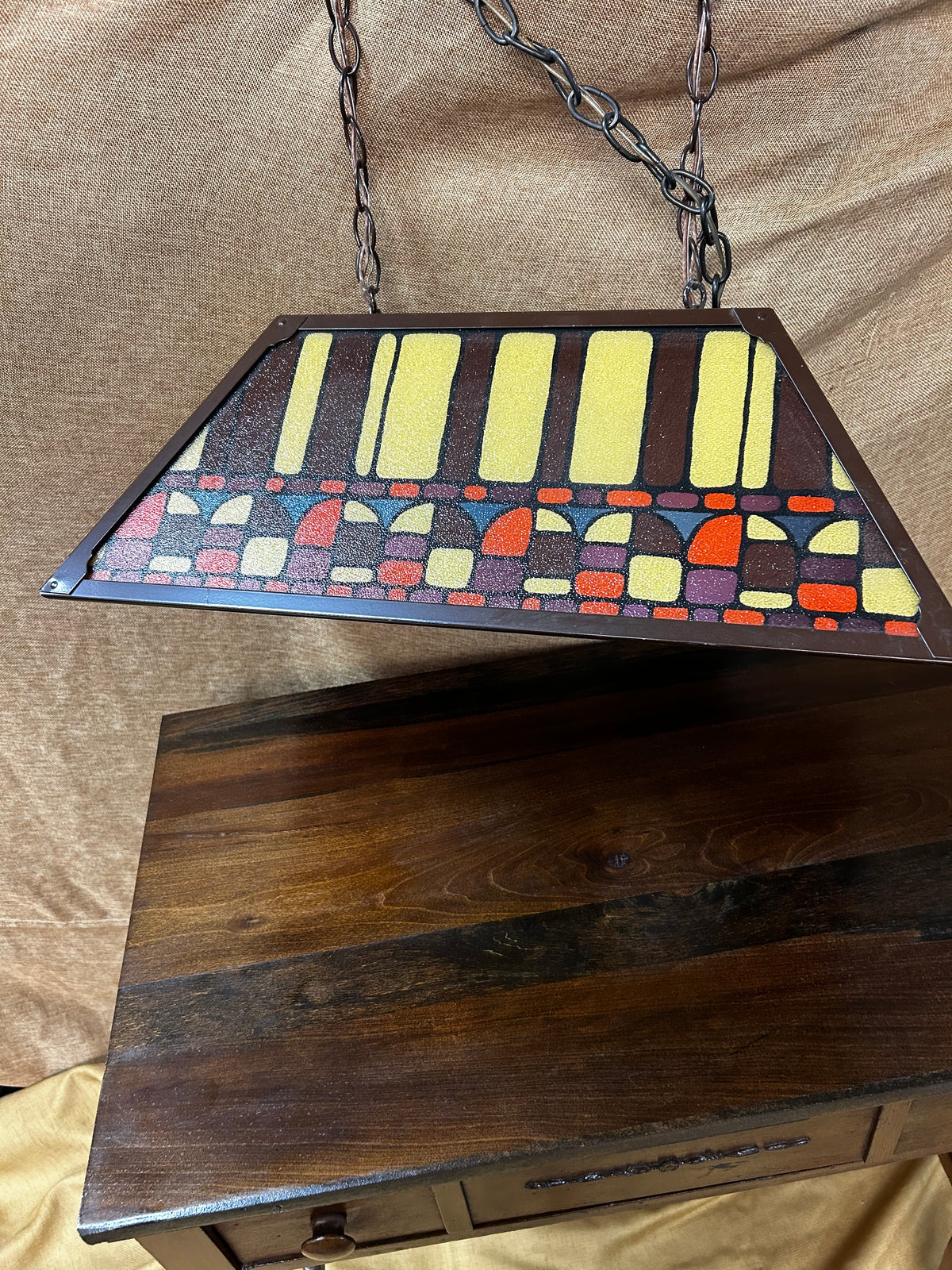Vintage Light Fixture| Stained Glass |