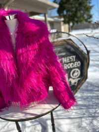 Ladies Coat| Fushia| Faux Fur