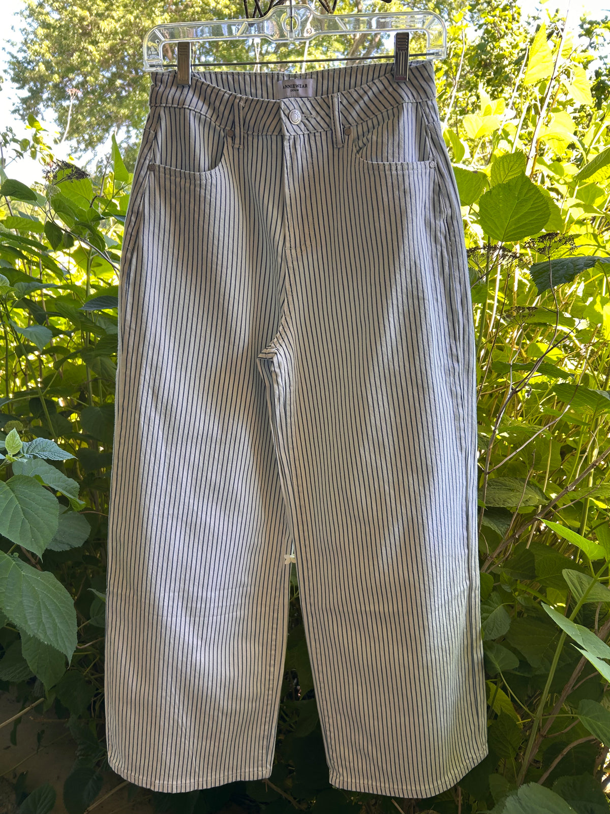Jeans| Pinstripe| white & navy