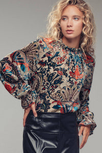 Ladies | Smocked | Blouse | Velvet