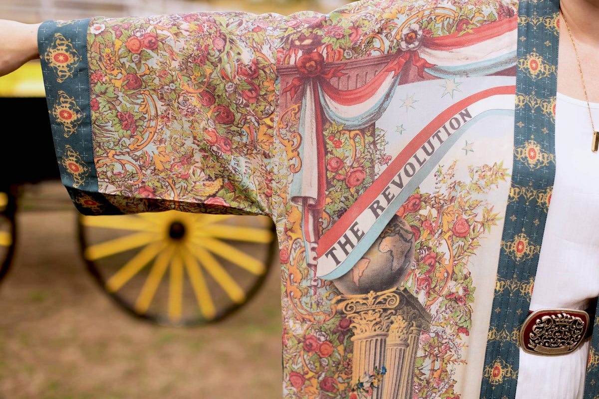 Kimono | Love Revolution Opera Duster Kimono Robe w/ horse & florals