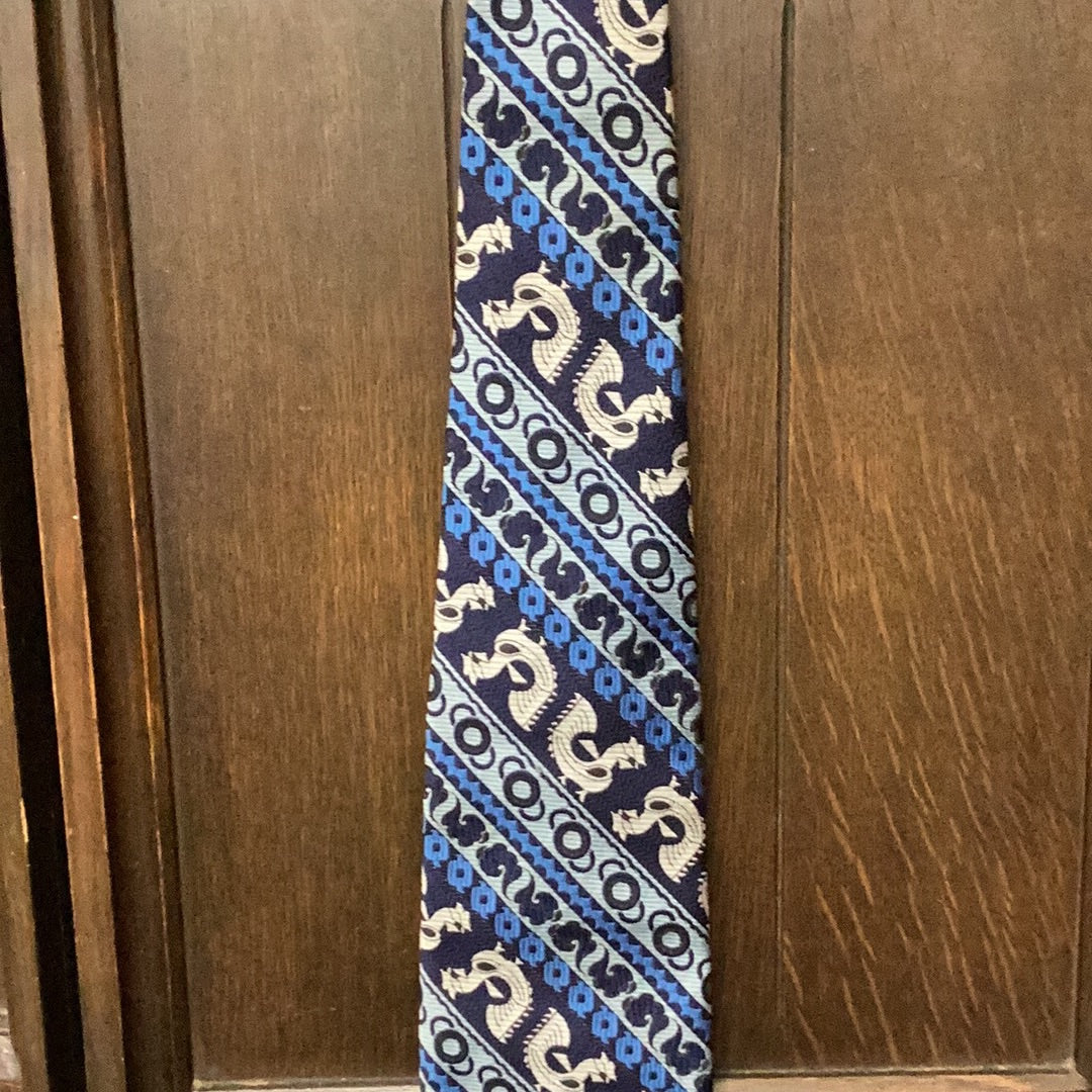 Vintage blue pattern tie