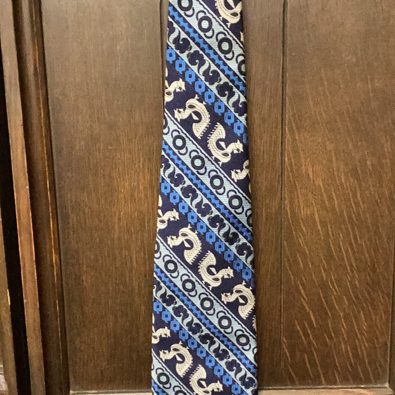 Vintage blue pattern tie