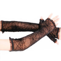 Gloves|Halloween |Gothic |Spider Web Pattern