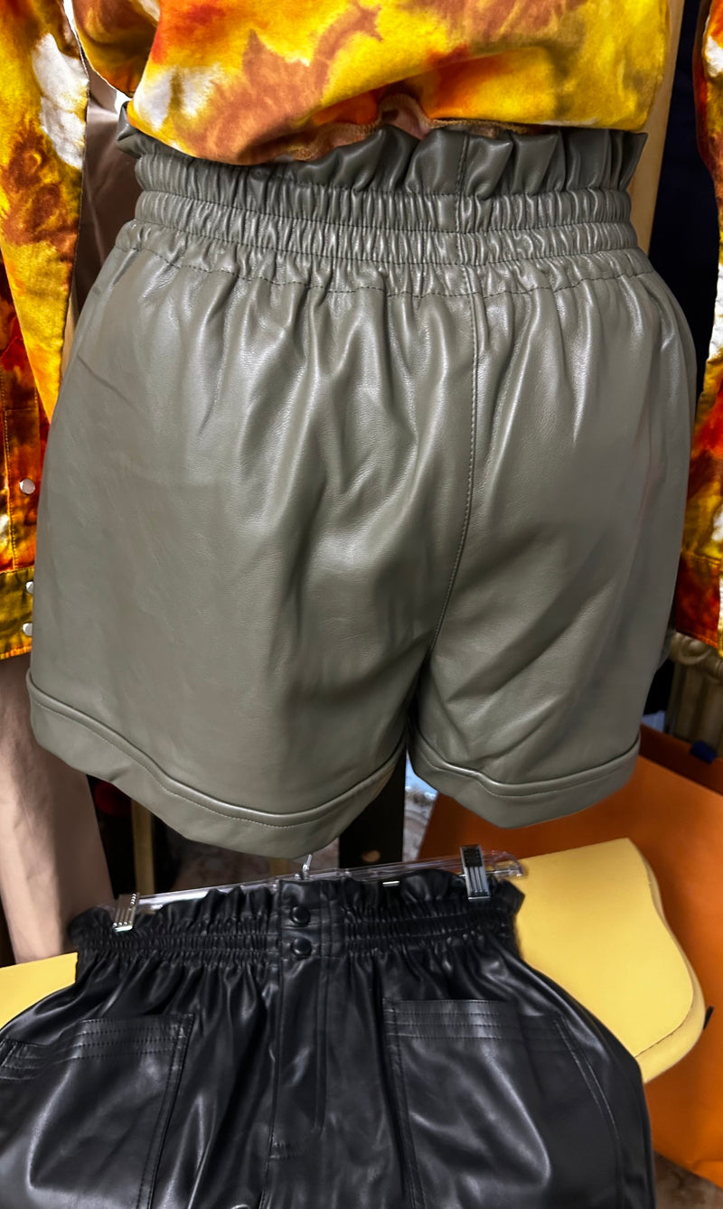 Ladies Shorts|Faux Leather