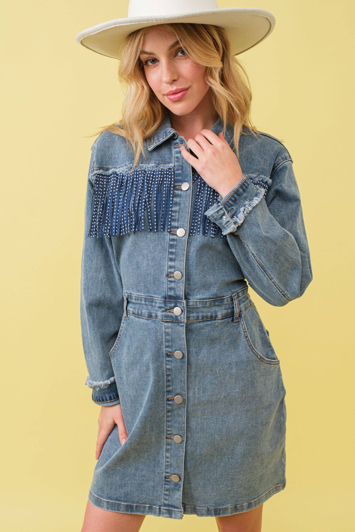Fringe Western Denim Dress