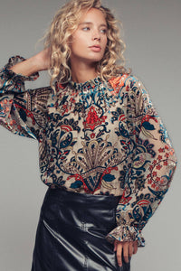 Ladies | Smocked | Blouse | Velvet