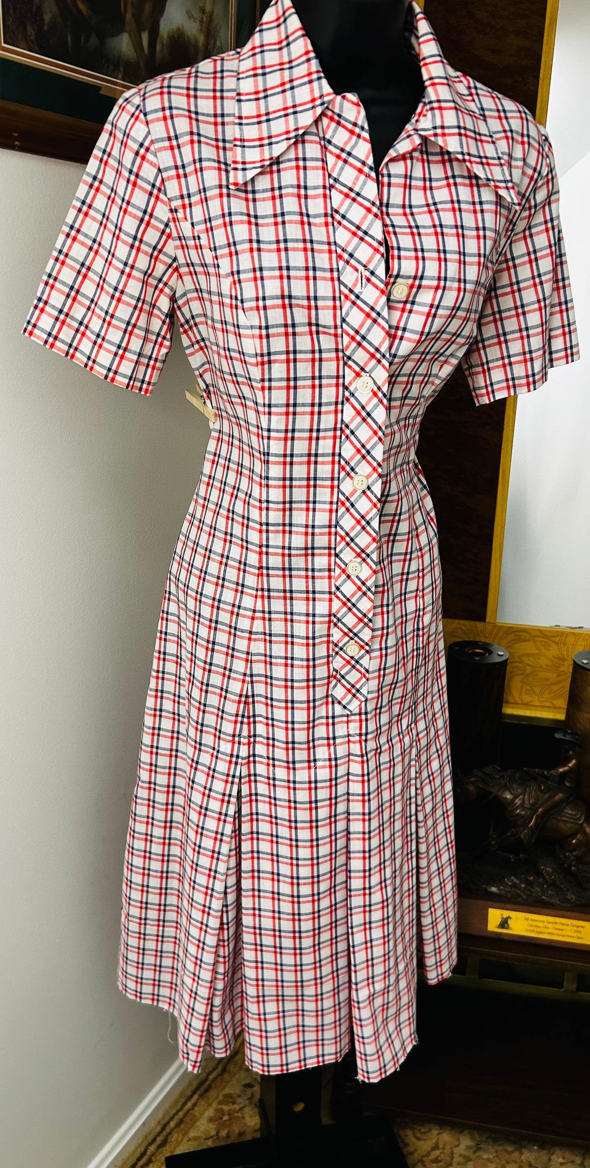 Vintage Dress||Checked