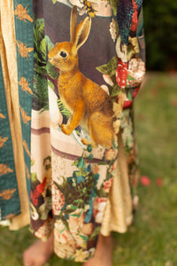 Kimono |Market of Stars| Stay Gold Opera Duster Kimono Robe w/ Rabbits Flowers & Bees