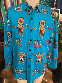 Western Shirt | Kachina  |Teal