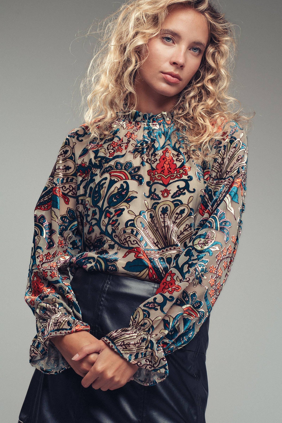 Ladies | Smocked | Blouse | Velvet