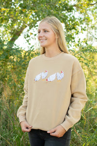 Sweatshirt |Ladies | Crewneck | Chicken | Embroidered