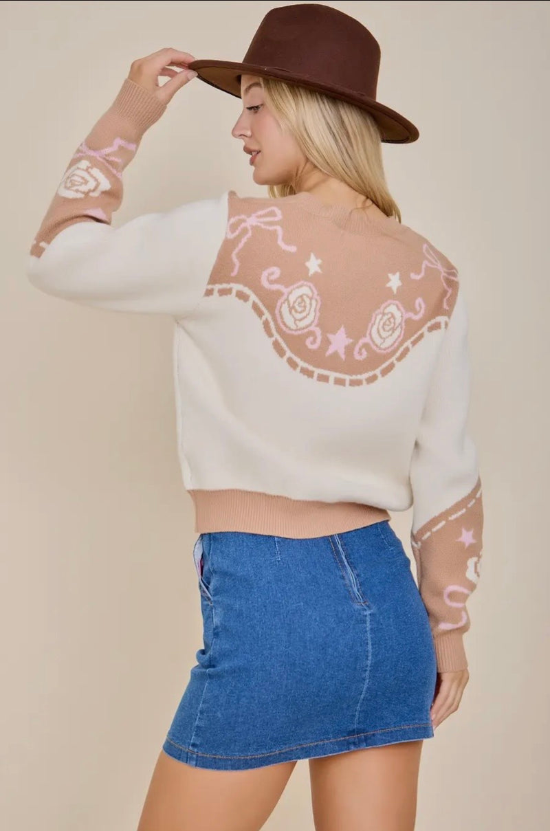 Sweater | Western | Roses & Bows