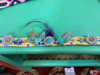 Hat Band| Beaded |Turquoise Eagles Yellow & Blue