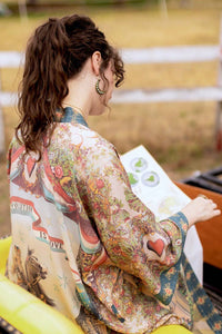 Kimono | Love Revolution Opera Duster Kimono Robe w/ horse & florals