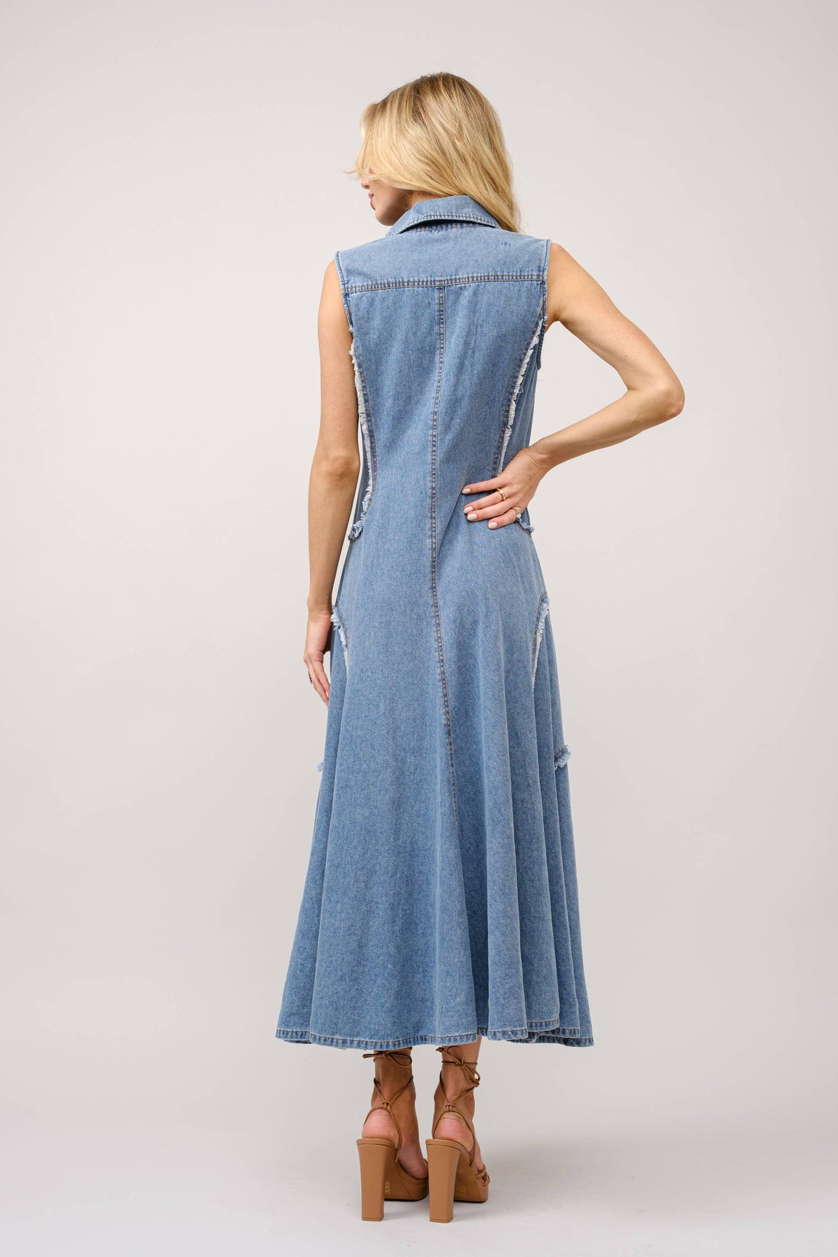 Denim Maxi Dress | Raw Edge