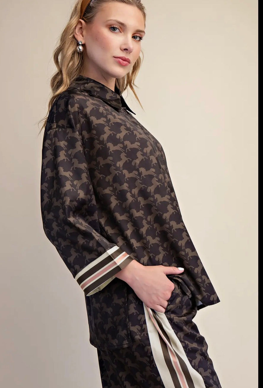 Blouse| Horse|Green |