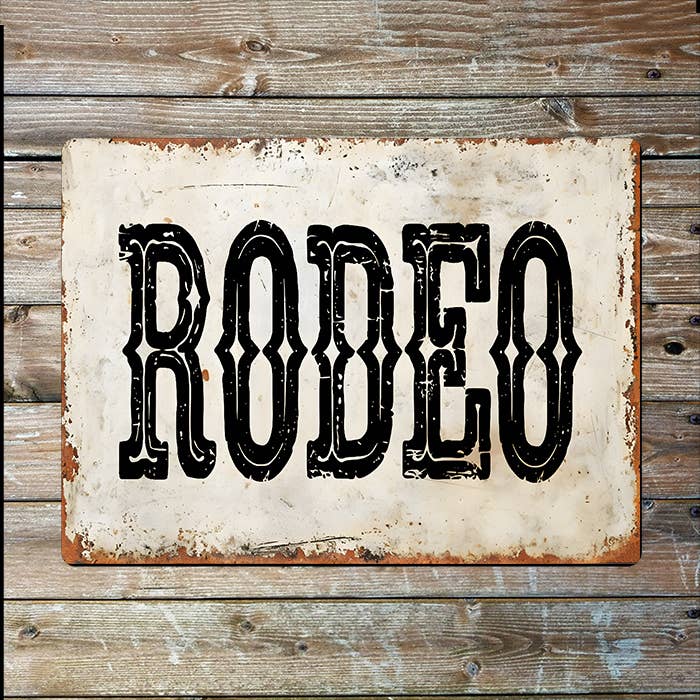 Rustic Rodeo Cowboy Script | Western Metal Sign