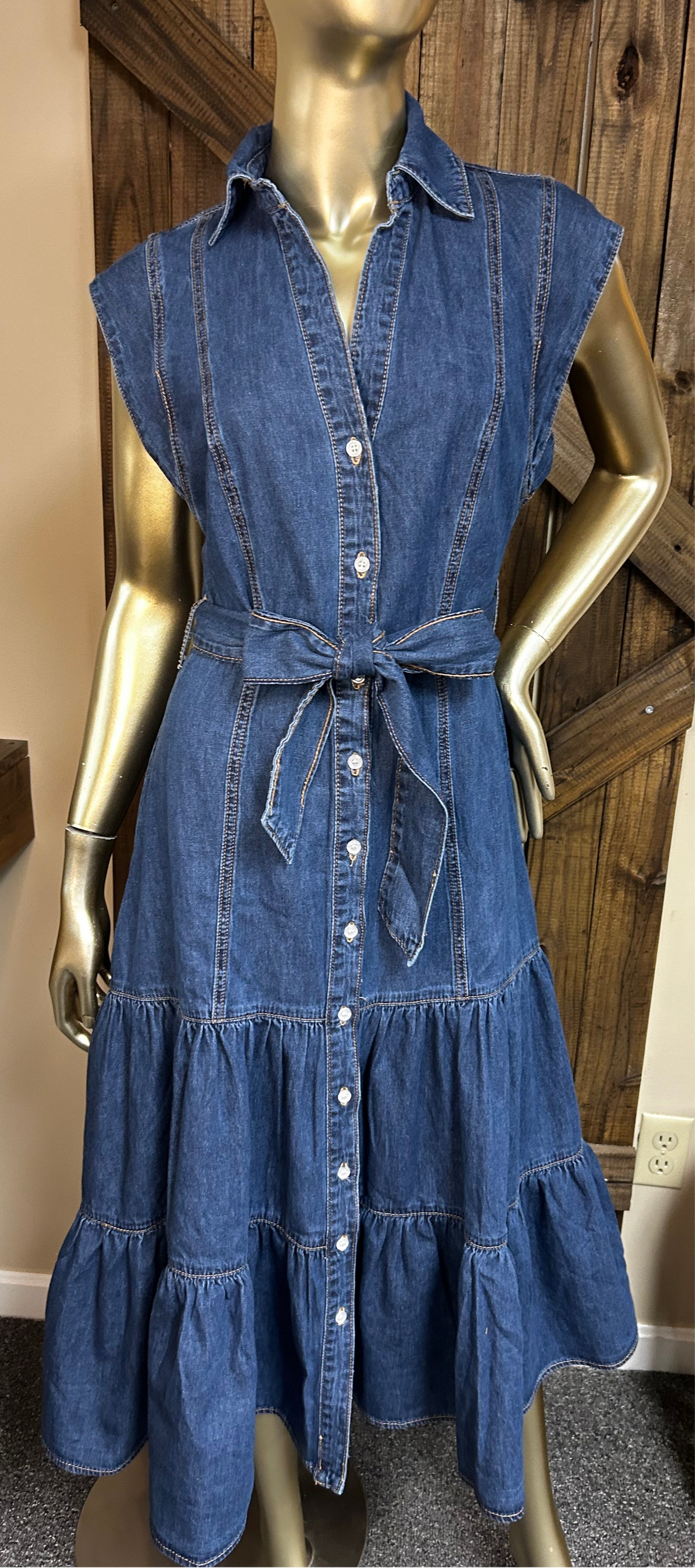Denim Ladies Dress| Ruffle