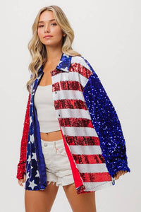 Velvet | Sequin | American Flag | Shirt