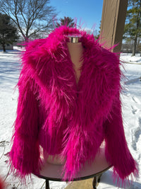 Ladies Coat| Fushia| Faux Fur