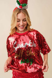 Ladies | Holiday | Sparkle all the Way | Sequin | Top