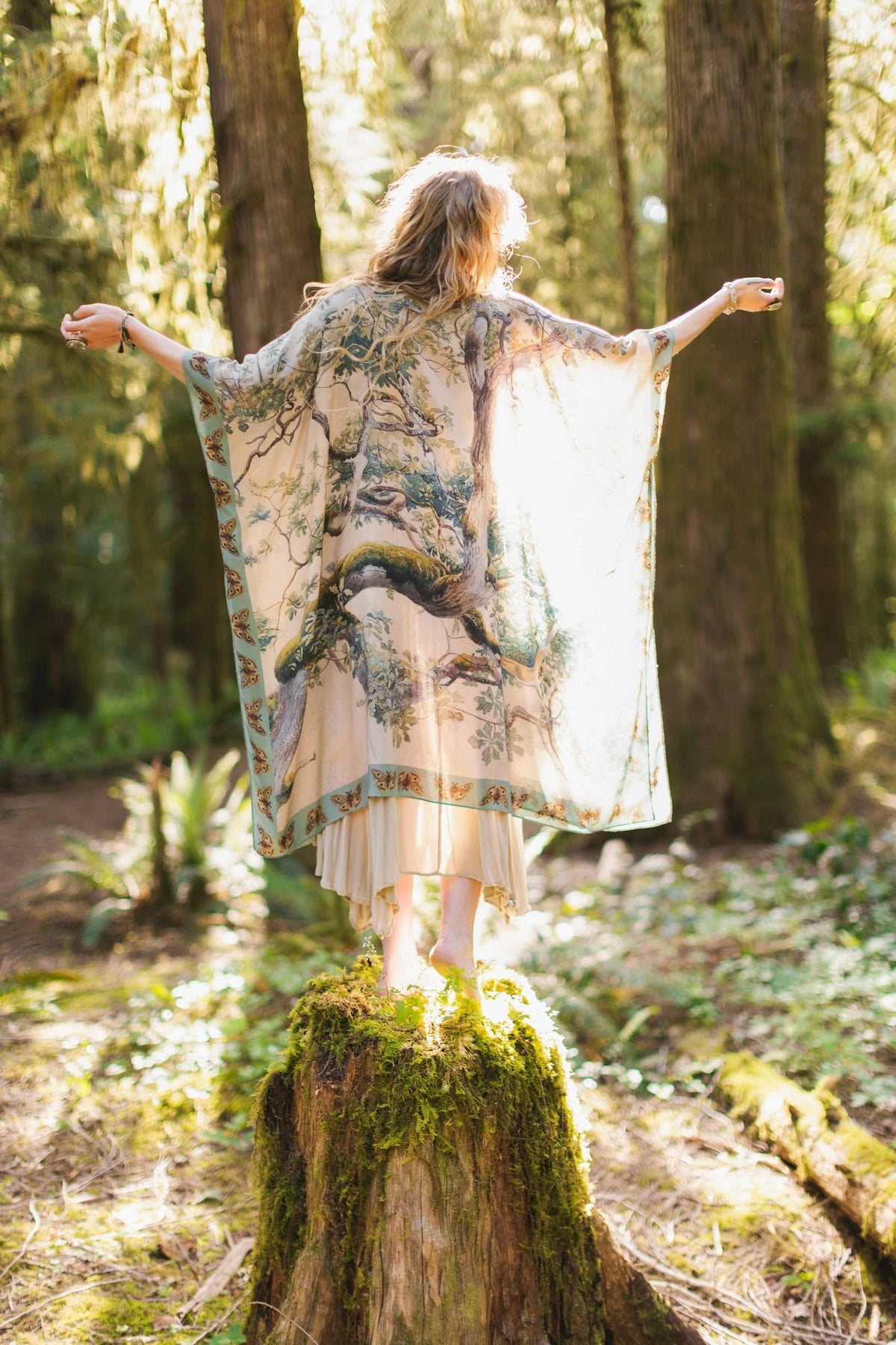 kimono |Market of Stars|Earth & Sky Bohemian Goddess Starduster Kimono w/Trees