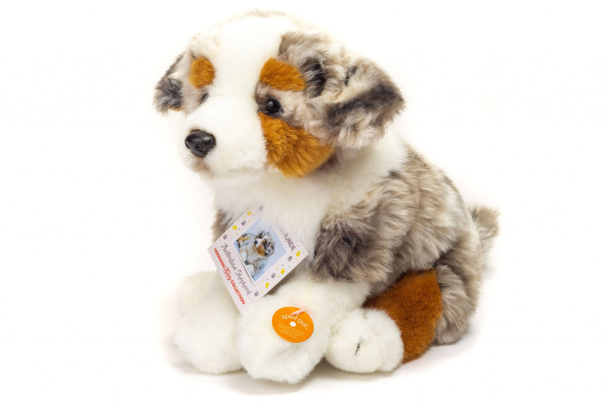 Teddy Hermann - Australian Shepherd puppy sitting 22 cm - plush toy - fabric