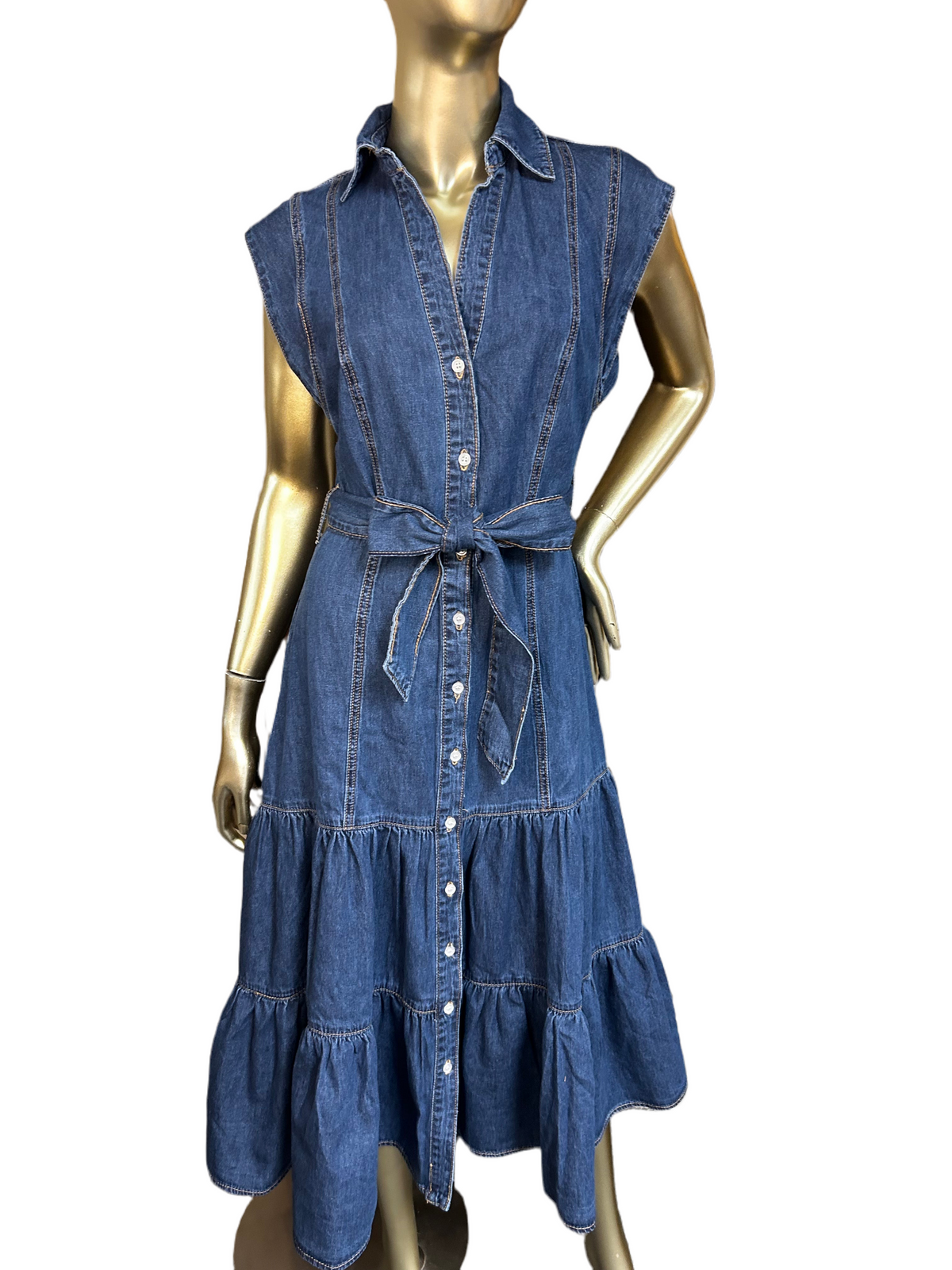 Denim Ladies Dress| Ruffle