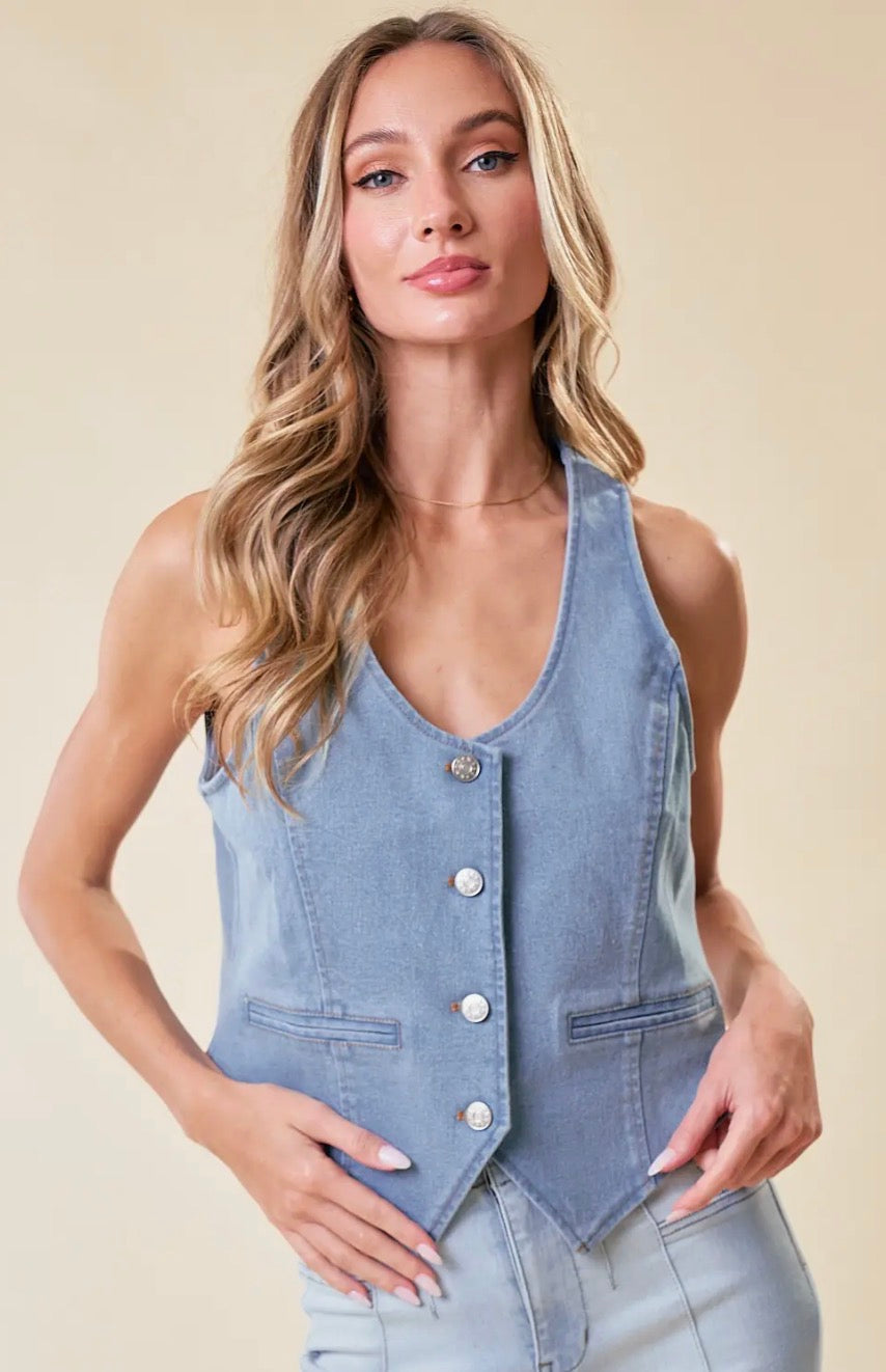 Vest|Denim| Dark Blue